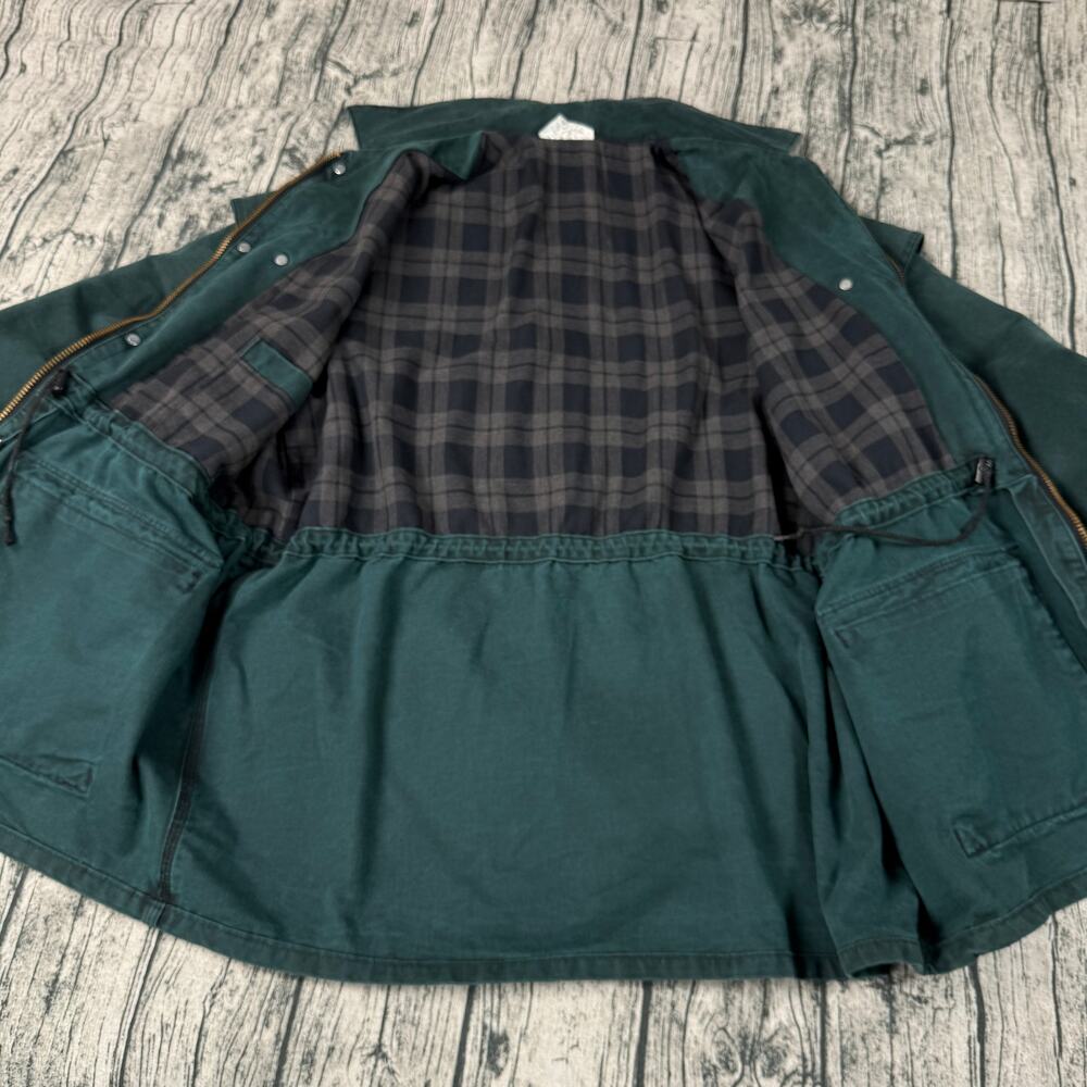 Vintage Carhartt Field Hunting Jacket Green USA Made Mens XL Bush Cape CW043 - Picture 2 of 13